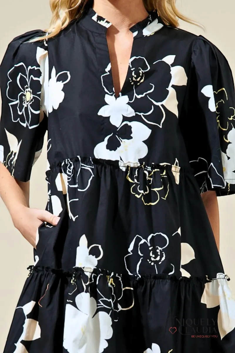 Mandy Split Neck Shift Dress