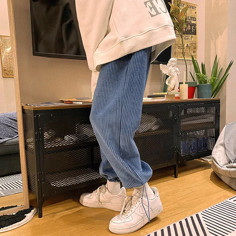 Men Pants Corduroy Pants Men's Casual Trousers Loose Autumn and Winter
