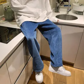 Men Pants Corduroy Pants Men's Casual Trousers Loose Autumn and Winter