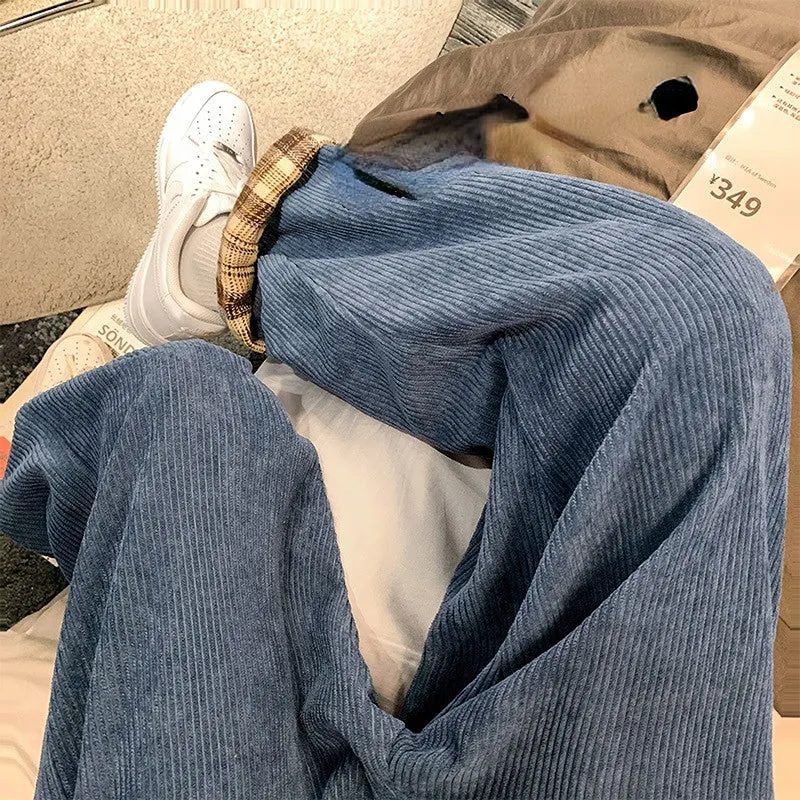 Men Pants Corduroy Pants Men's Spring and Autumn Solid Color Trousers