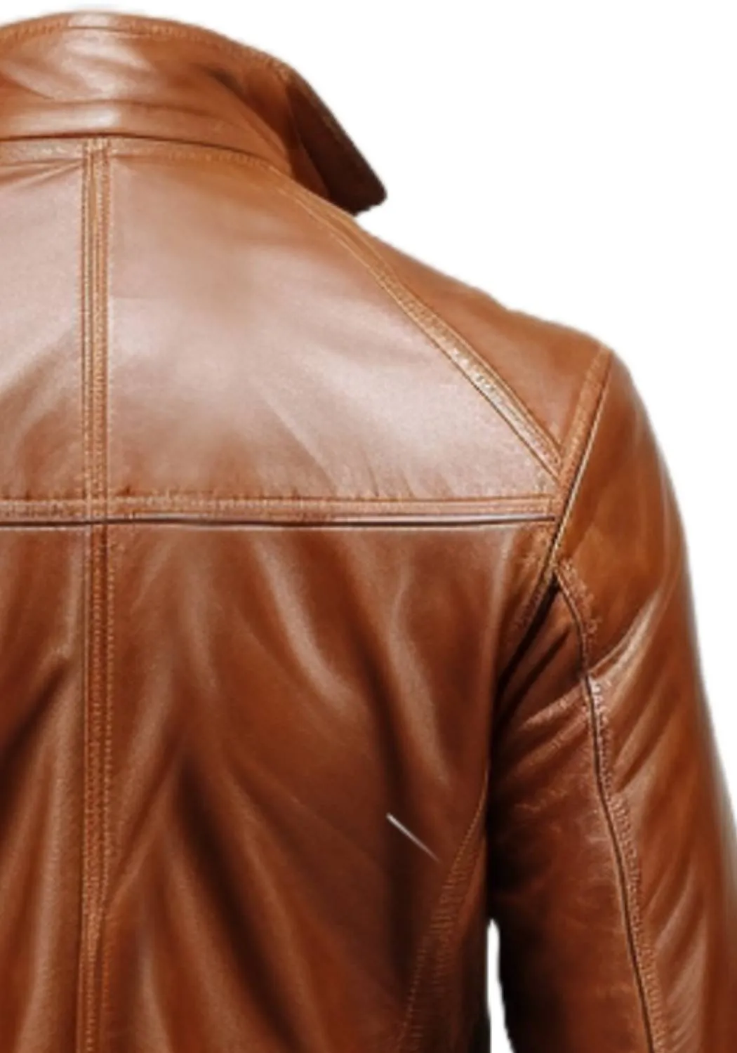 Men Vintage Big Pockets Tan Brown Leather Coat - Leather Long Coat