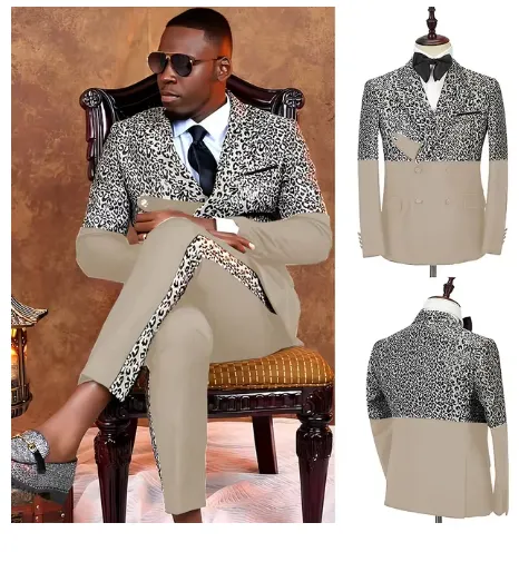 Men's 2 Pc Suit - Men's Double Breasted Blazer   Pants 2 Pc Suit