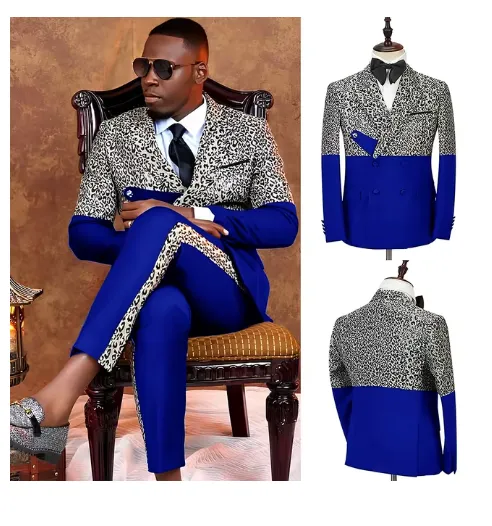 Men's 2 Pc Suit - Men's Double Breasted Blazer   Pants 2 Pc Suit