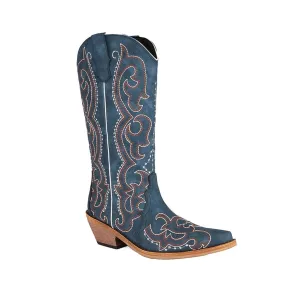 Merendy Blue Horizon Embroidered Cowboy Boots