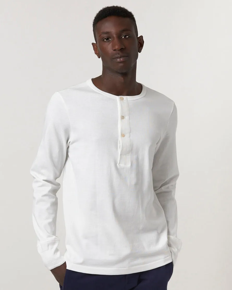 Merz B Schwanen Good Originals 206 8.6oz Loopwheeled Henley - White