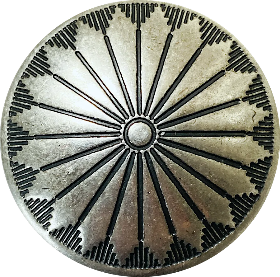 Mesa Sunflower 1.5" Concho Button Silver Metal, 1-1/2", Shank Back # SW-93