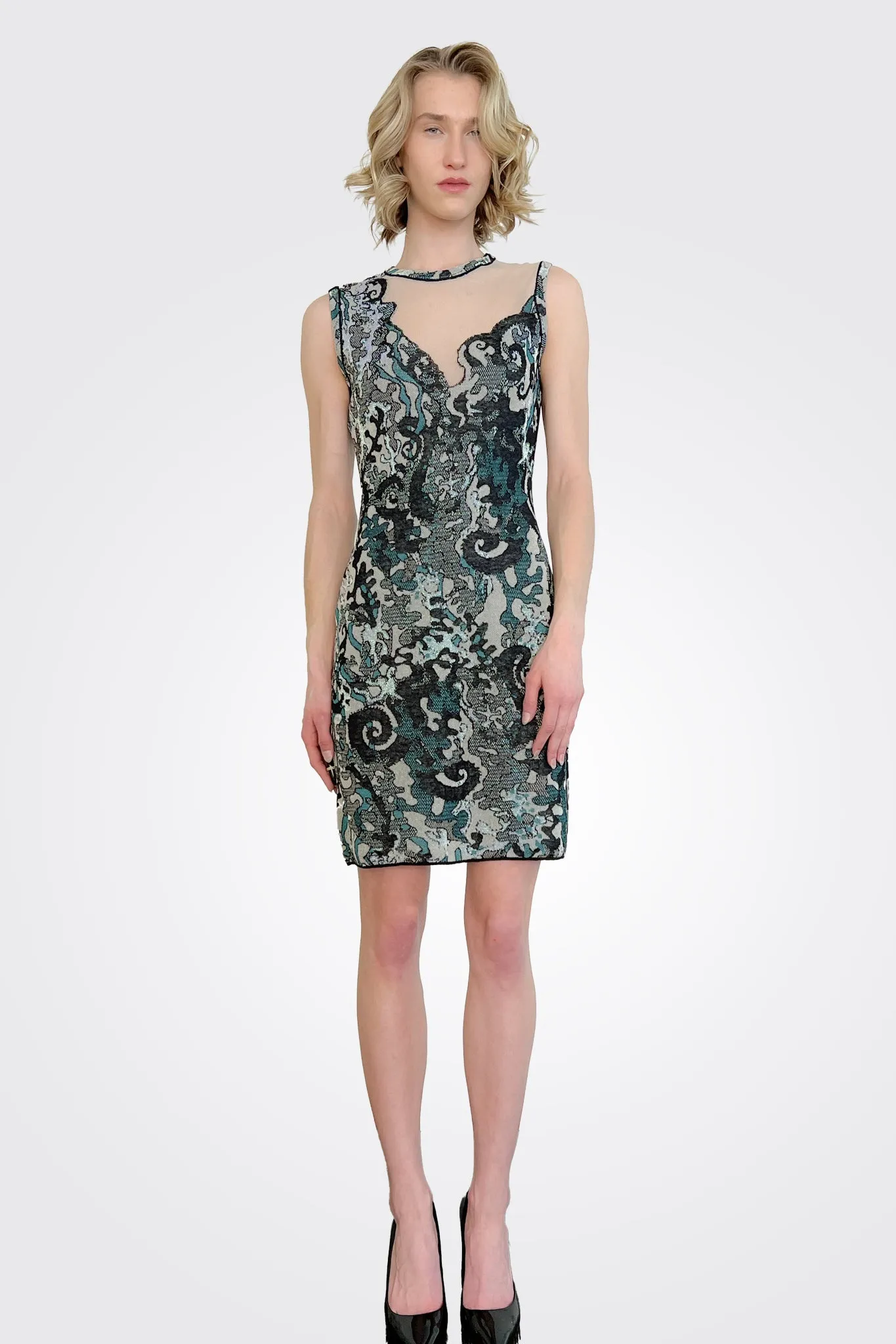 Metallic Sleeveless Knit Dress - Multi