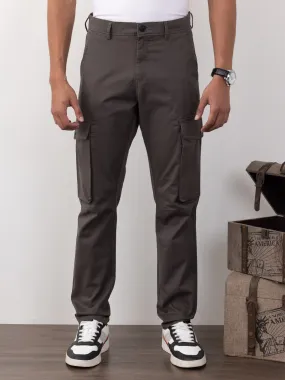 Mid Grey Plain Cargo Pants