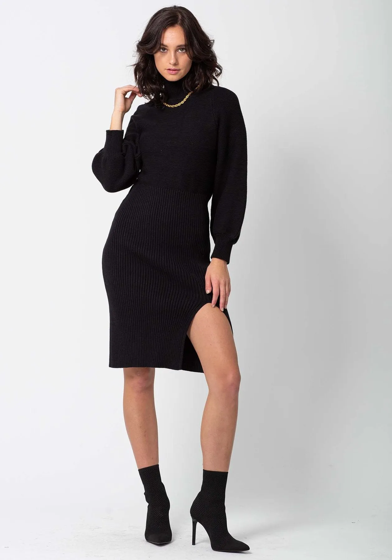 Milano Black Sweater Dress