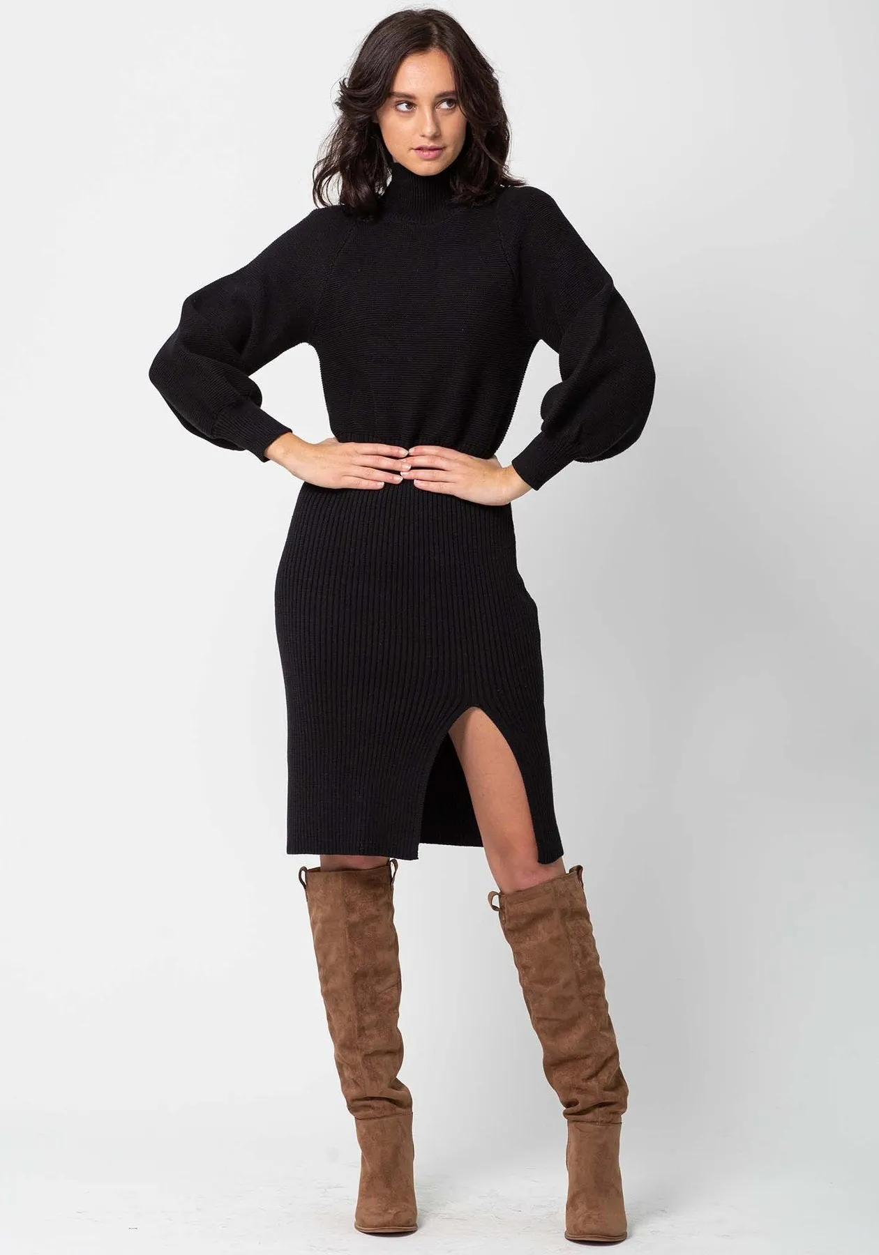 Milano Black Sweater Dress