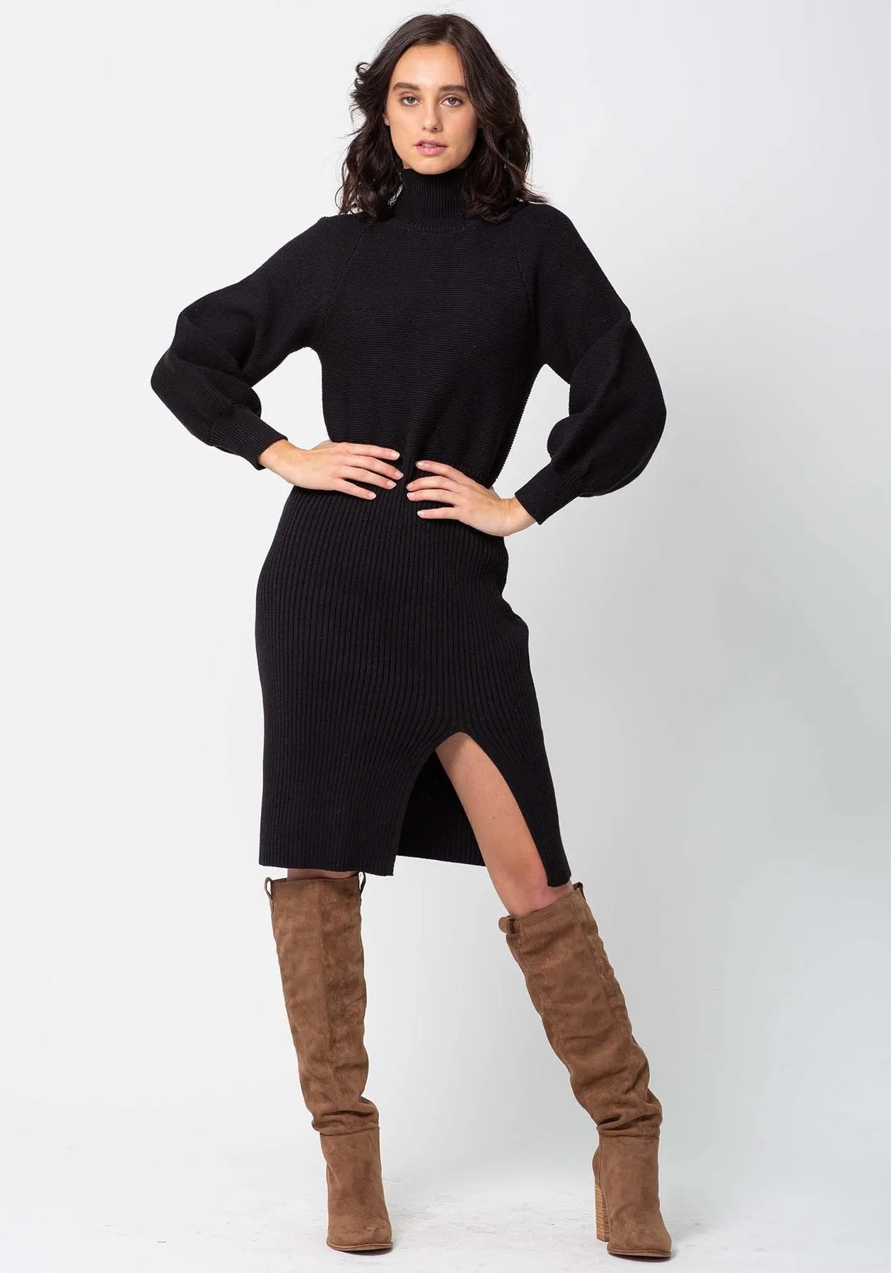 Milano Black Sweater Dress