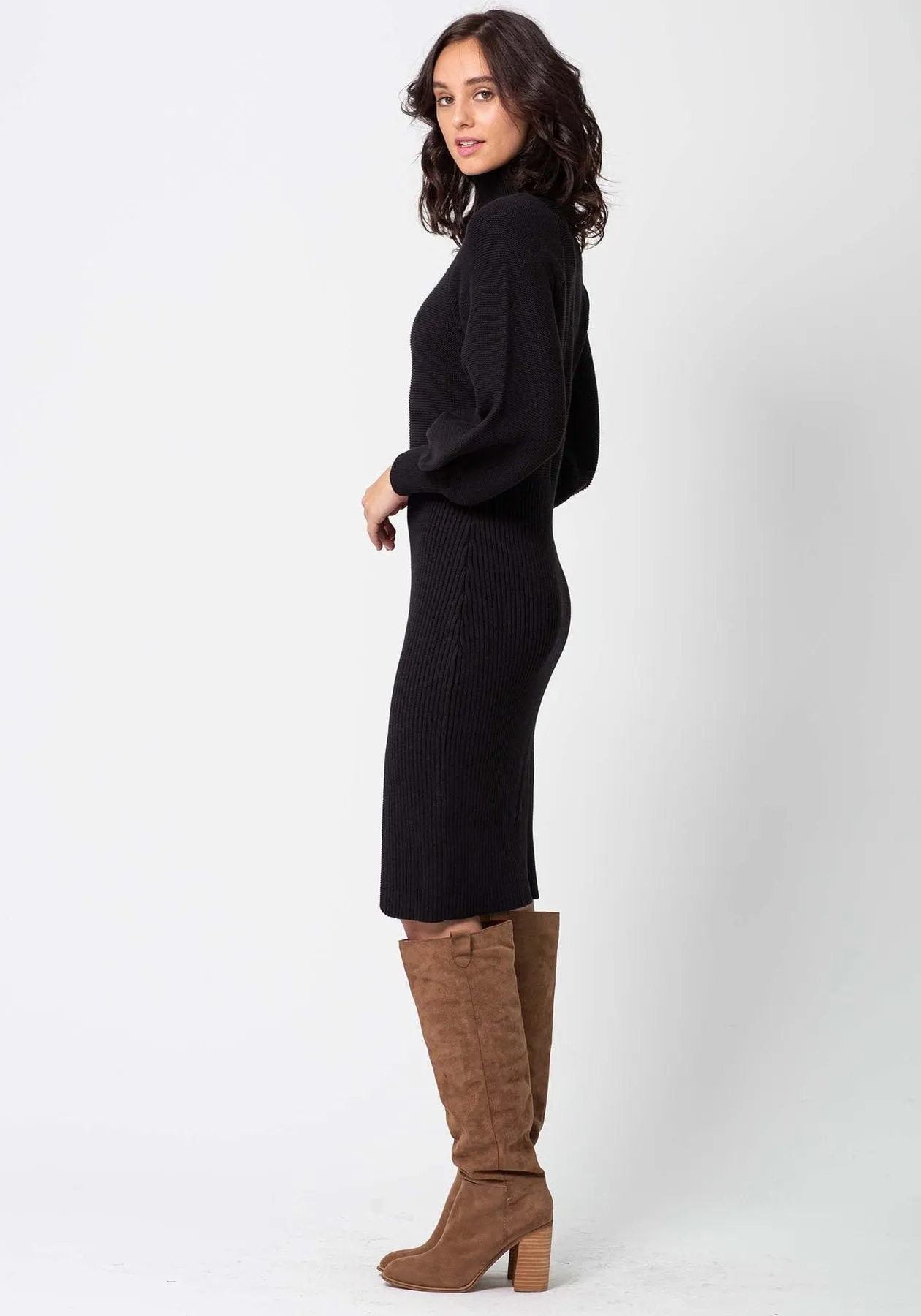 Milano Black Sweater Dress