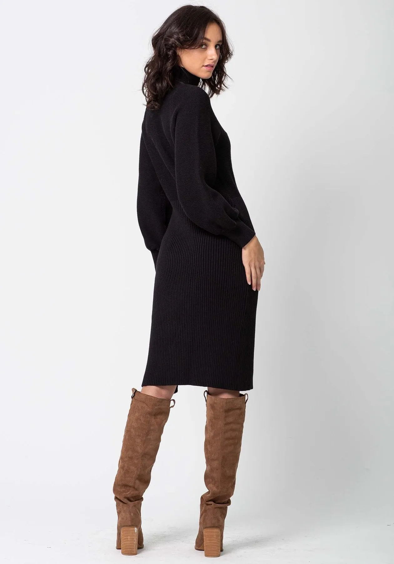 Milano Black Sweater Dress