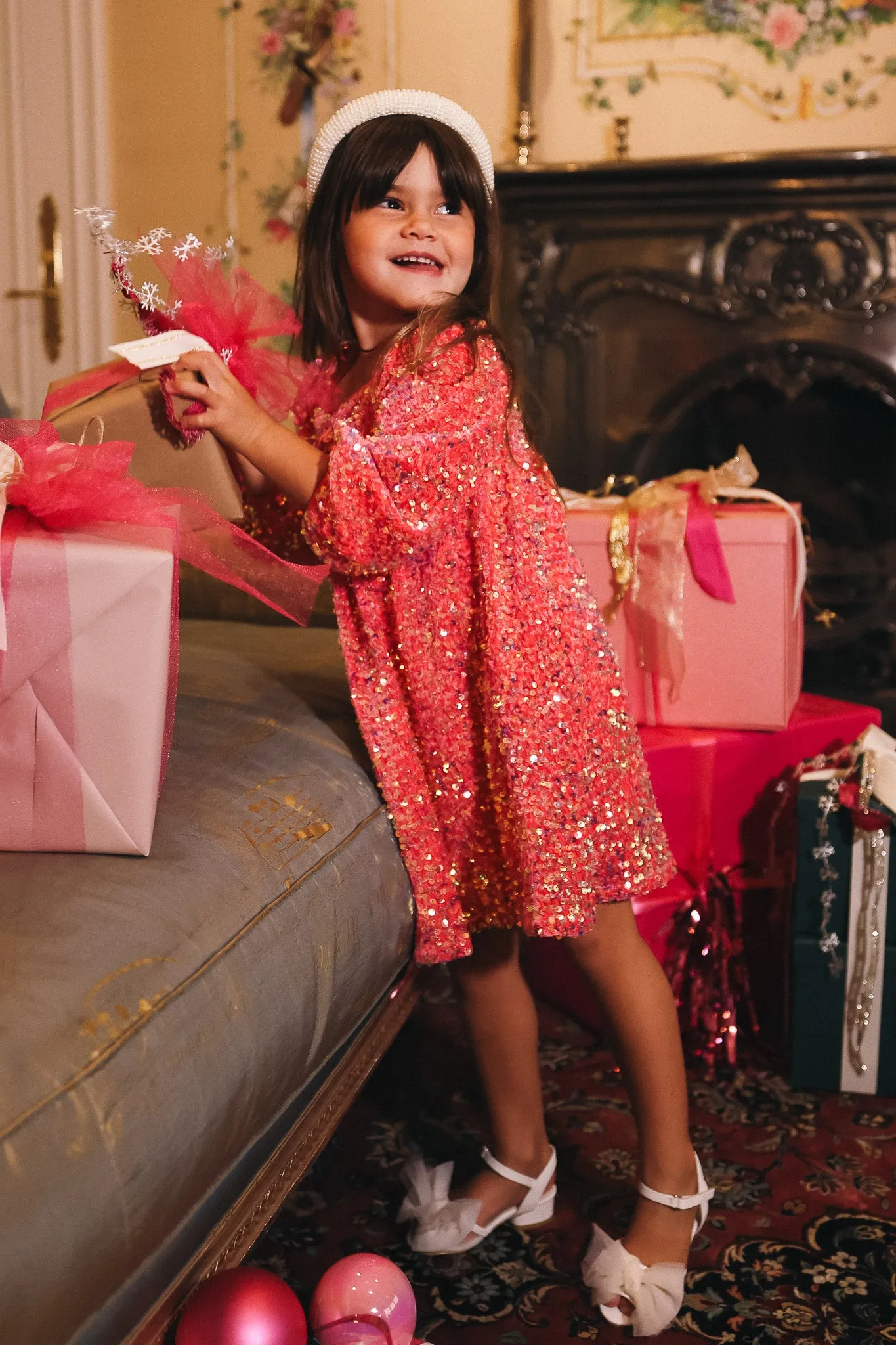 Mini Jewel Dress in Pink Sequin - FINAL SALE