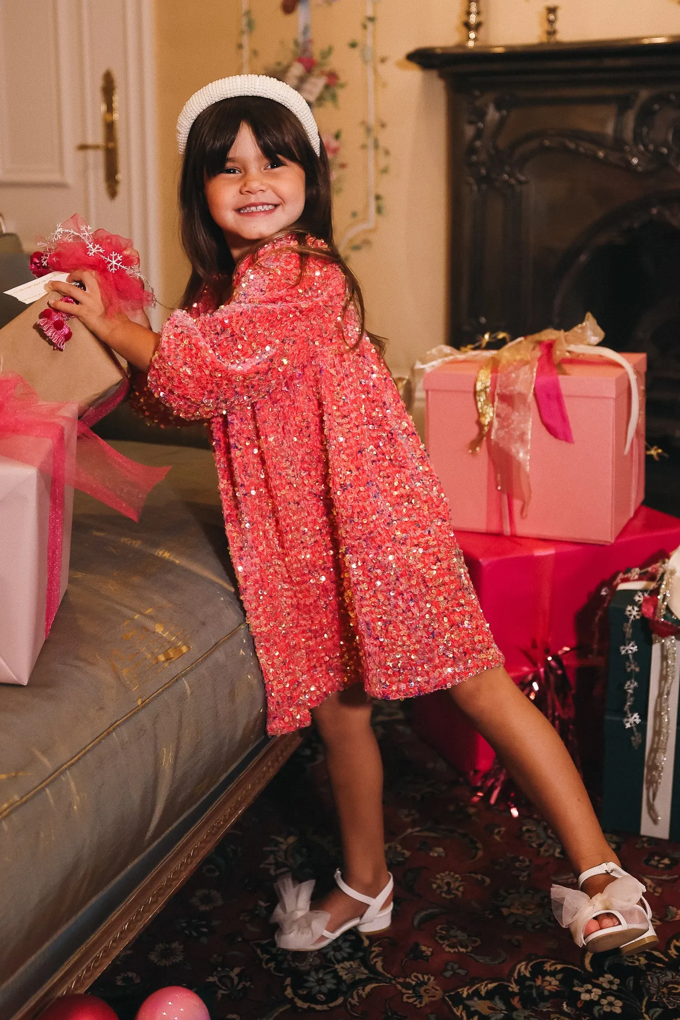 Mini Jewel Dress in Pink Sequin - FINAL SALE