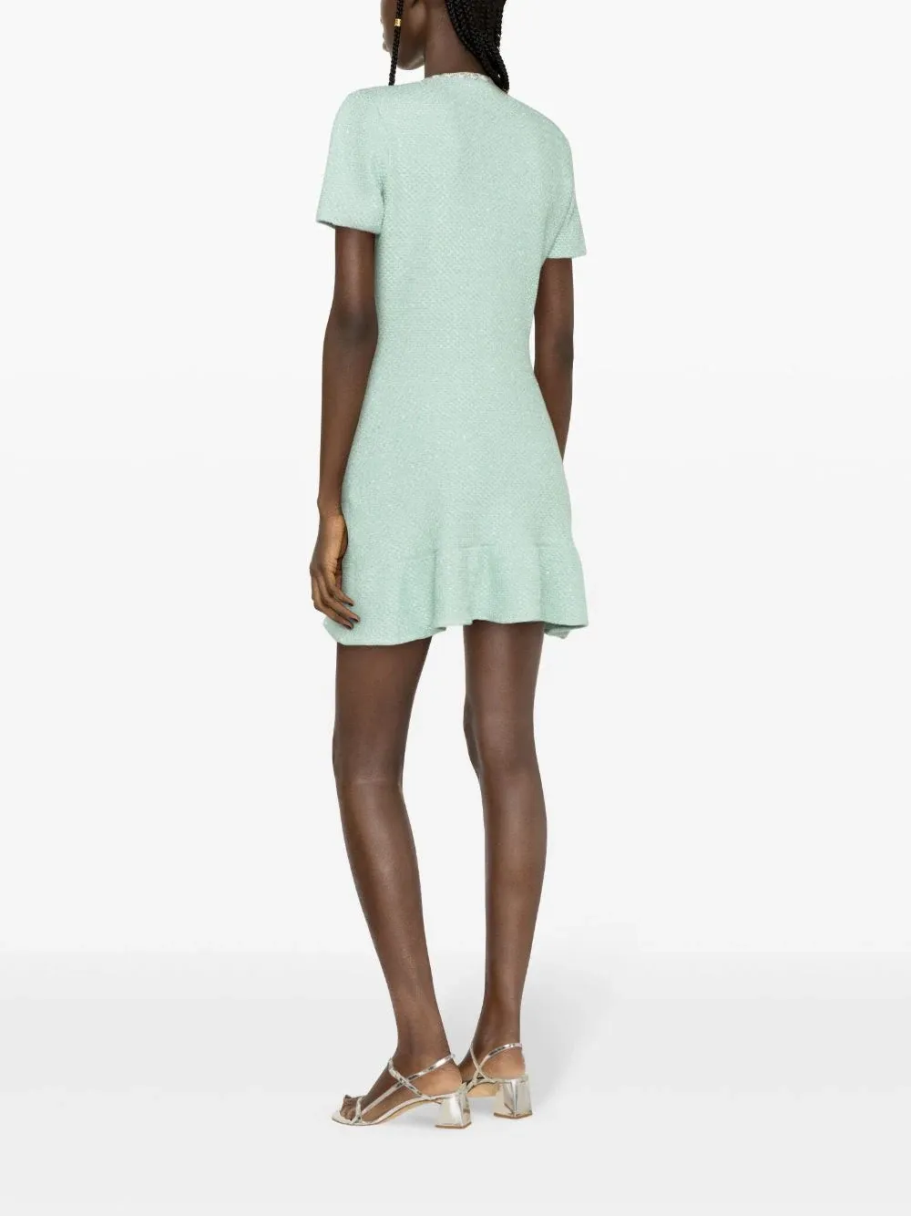 Mint Sequin Knit Mini Dress