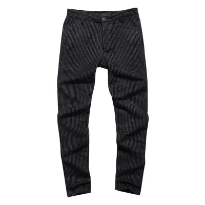 New winter Brown Corduroy stripes mens pants casual fashion Mens winter pants Business Trousers Pantalones Hombre K1038
