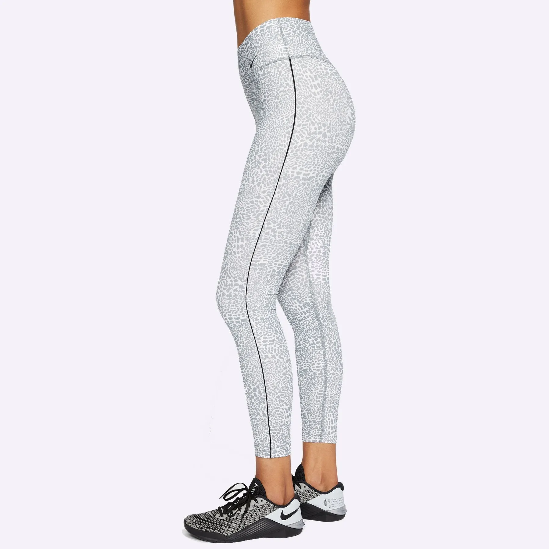 Nike - Women's Leopard Mid-Rise 7/8 Tights - SMOKE GREY/BLACK