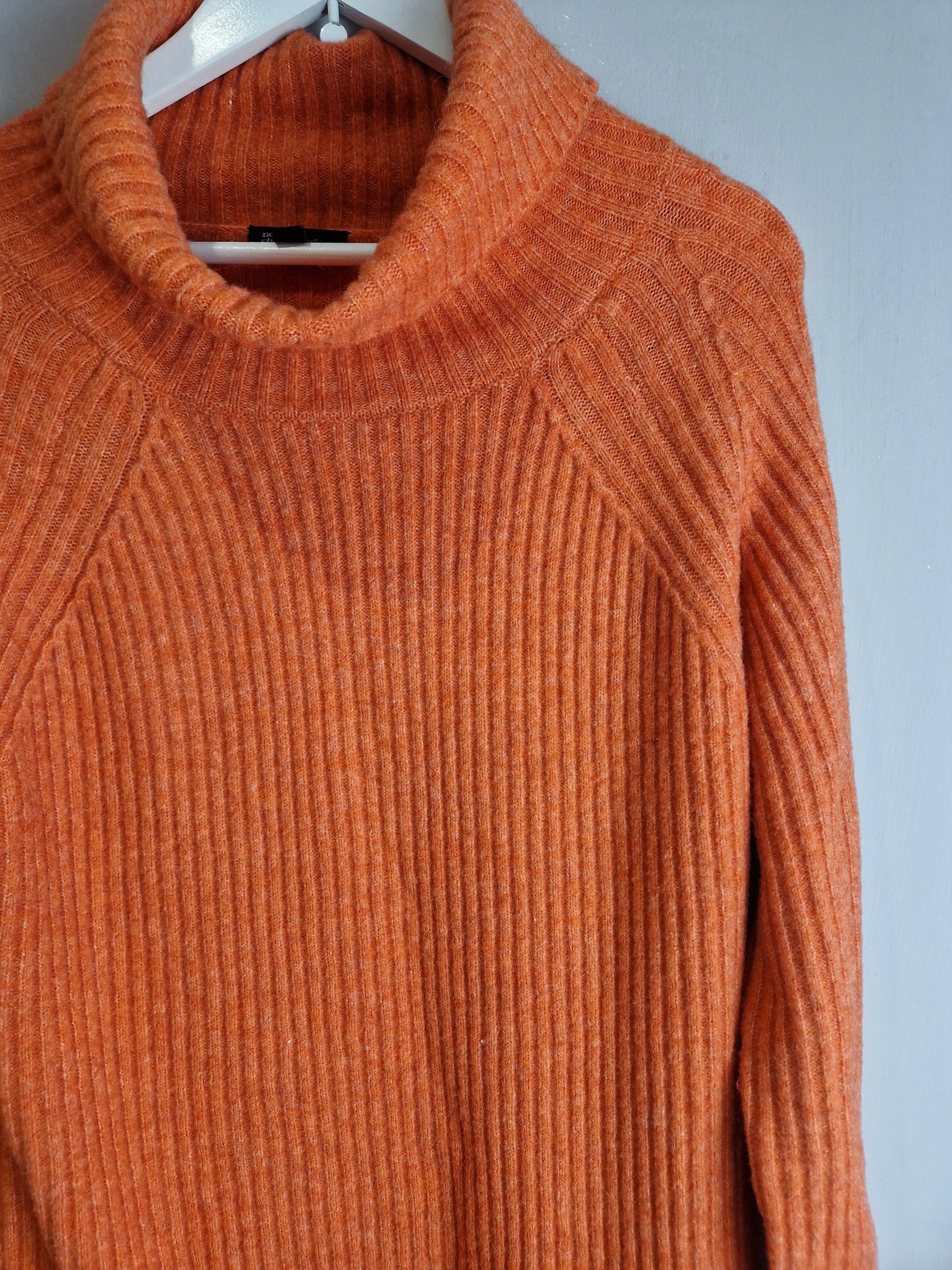 Nobody's Child Orange ribbed knitted dress - Large (12/14)
