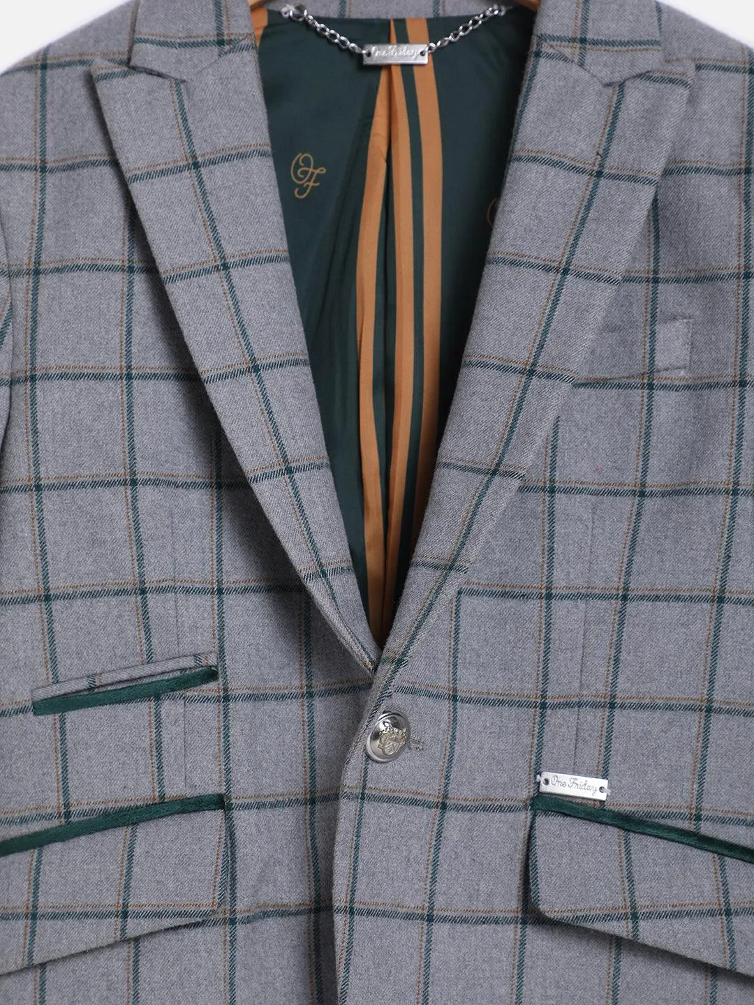 One Friday Grey Full Sleeves Blazer