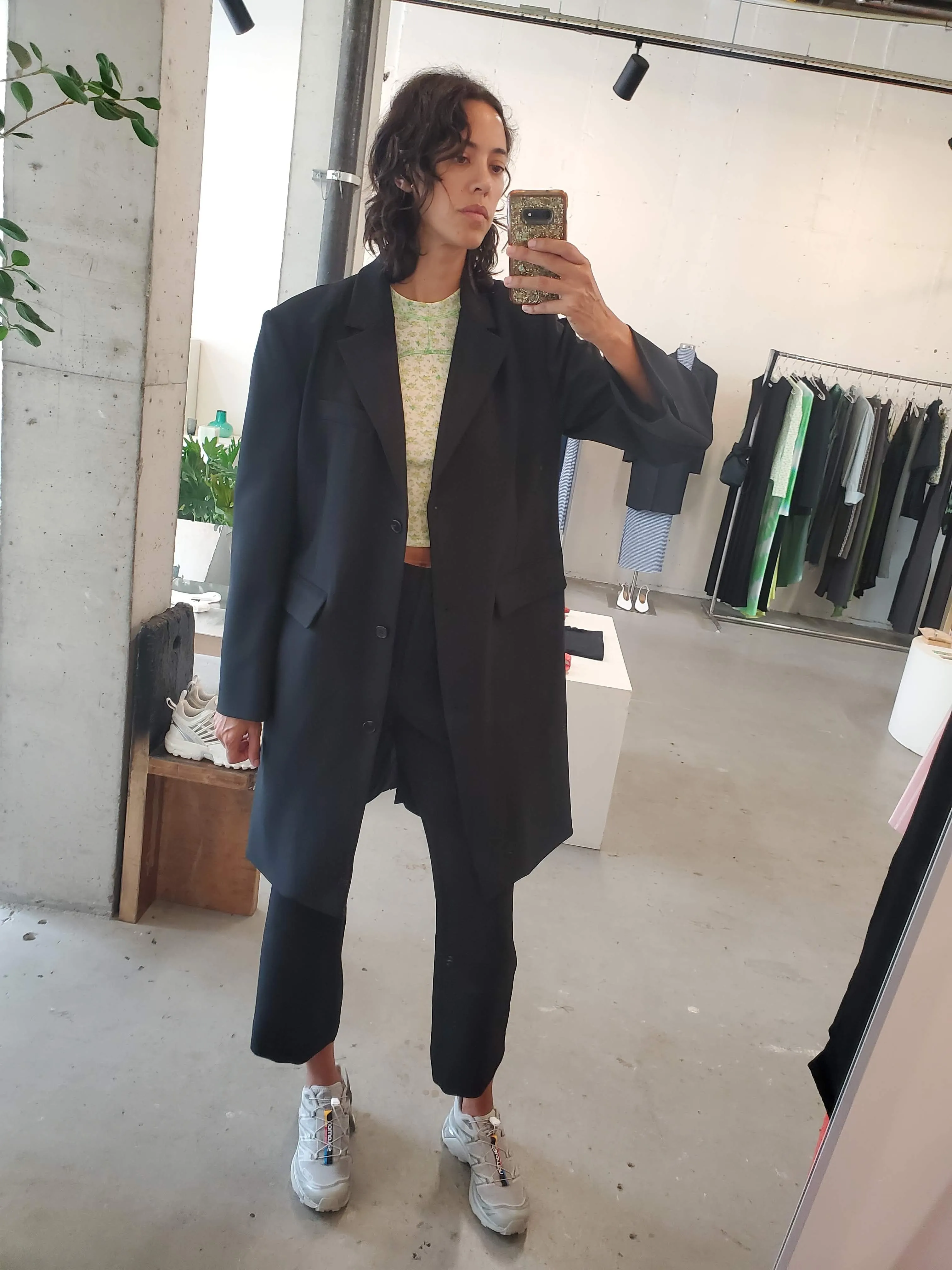 Oversize Long Blazer - Black