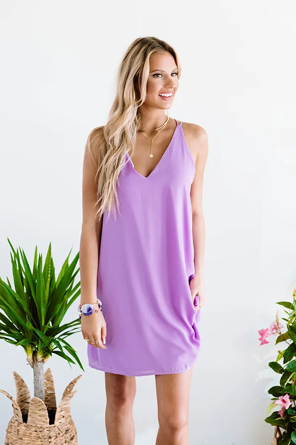 Palm Breeze Shift Dress In Lavender