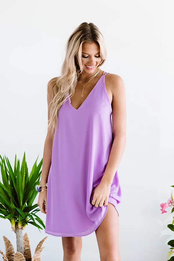 Palm Breeze Shift Dress In Lavender
