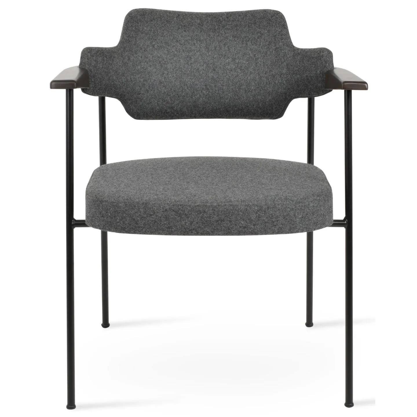 Palu Armchair Metal Dining Chairs Grey Wool