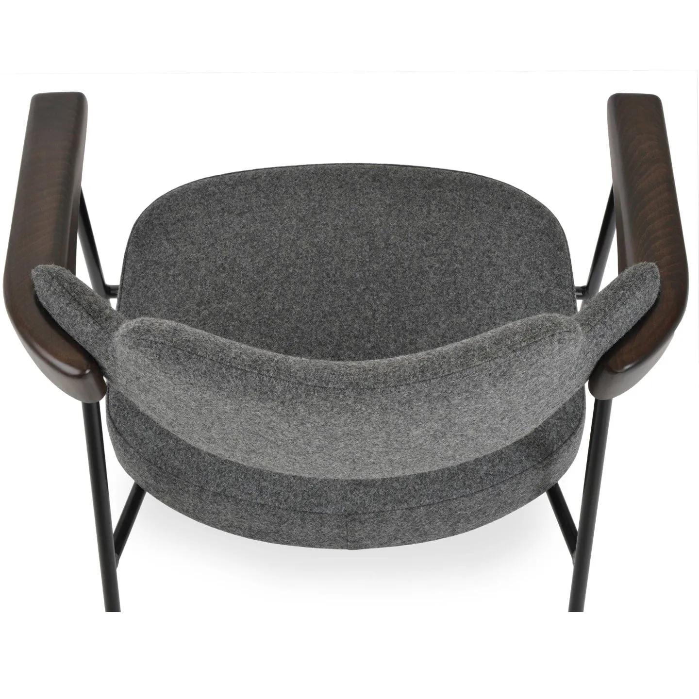Palu Armchair Metal Dining Chairs Grey Wool