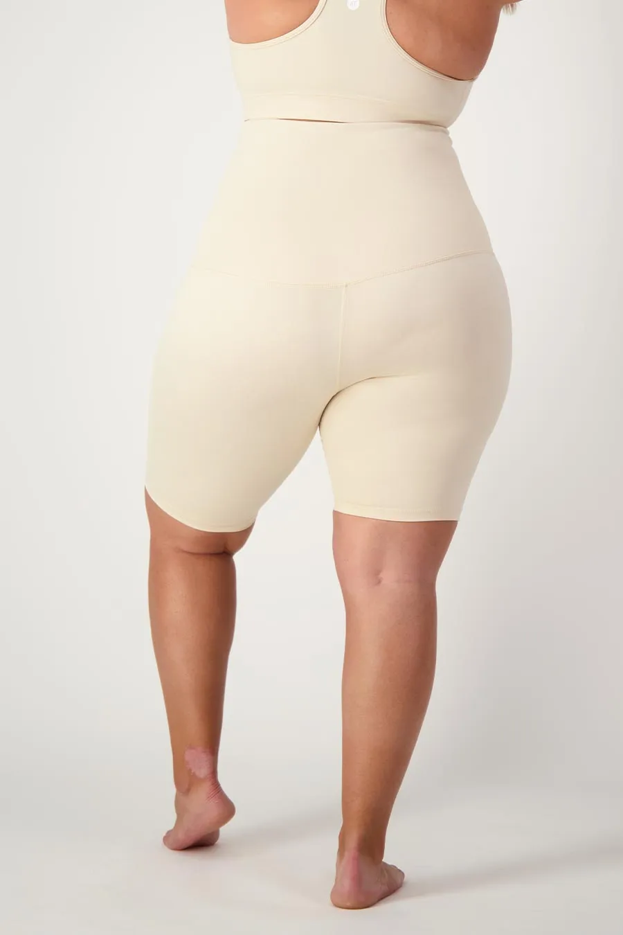 Postpartum Recovery Bike Shorts - Beige