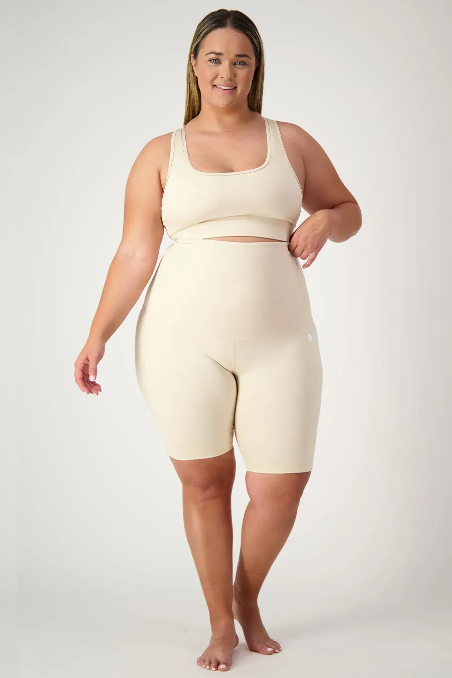 Postpartum Recovery Bike Shorts - Beige