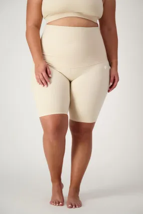 Postpartum Recovery Bike Shorts - Beige
