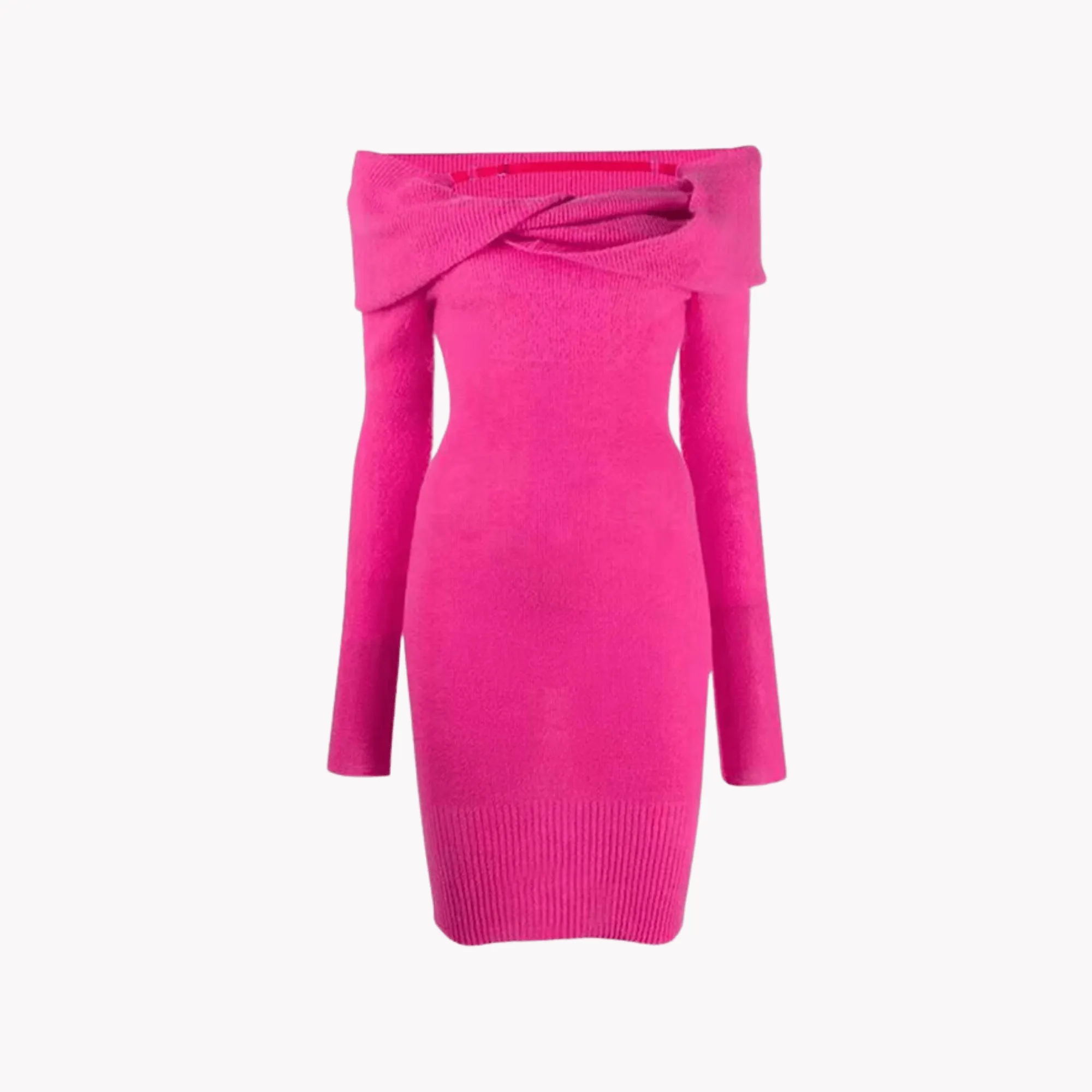 Pre Order:  Bright Off Shoulder Knit Dress