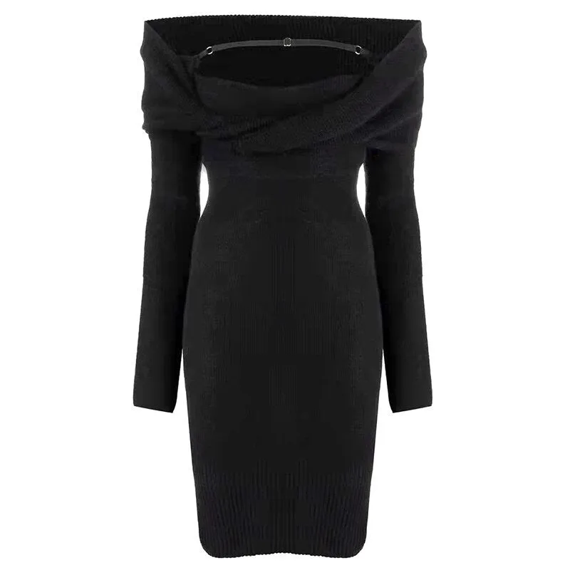 Pre Order:  Bright Off Shoulder Knit Dress