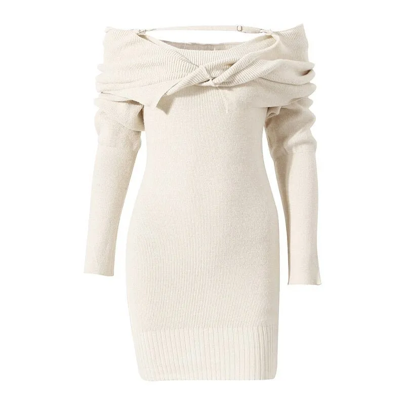 Pre Order:  Bright Off Shoulder Knit Dress