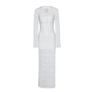 Pre Order:  Elegant Solid Knitted Maxi Dress