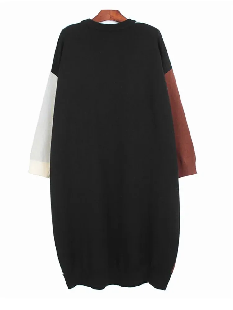 Pre Order:  Four-Color Knitted Dress Sweater