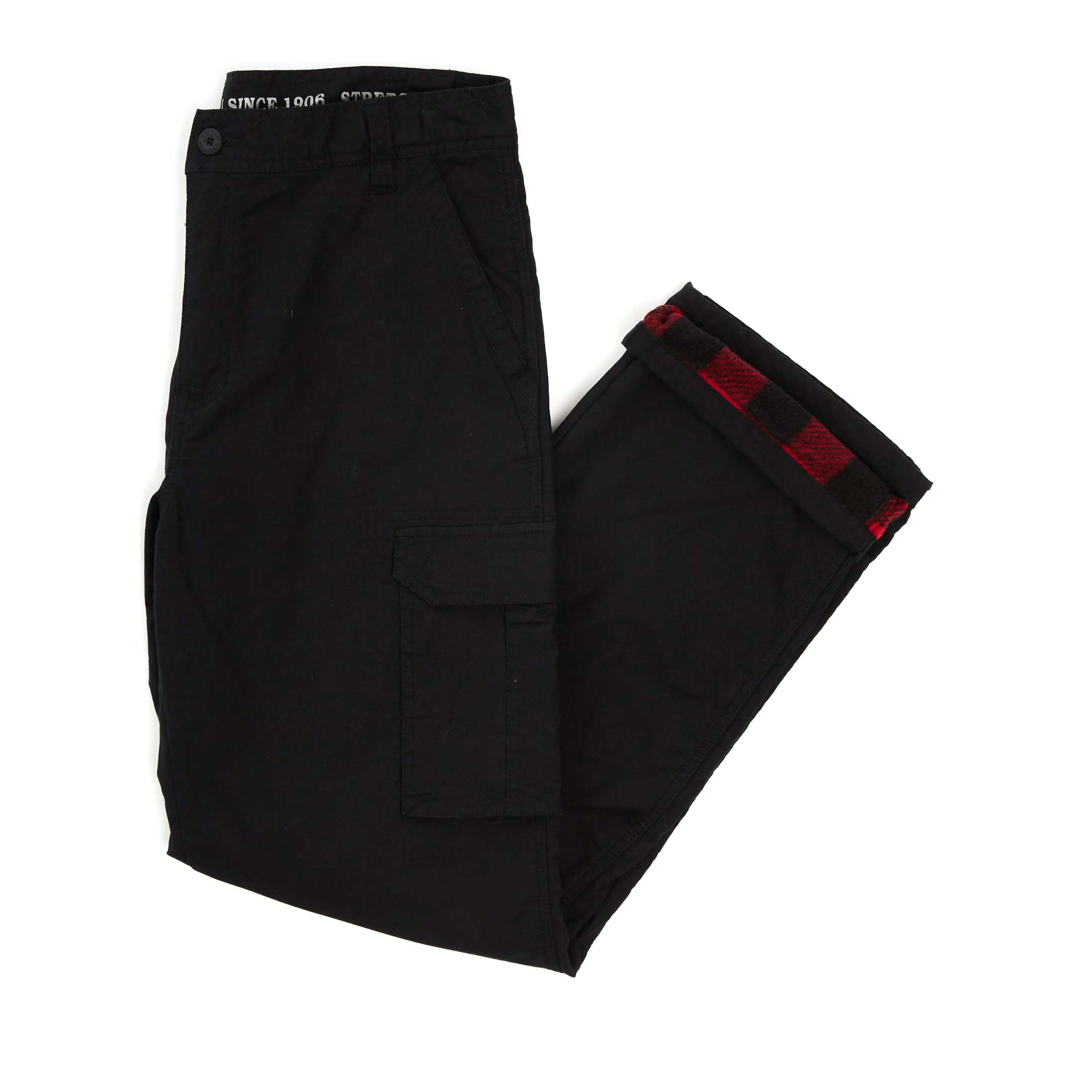 PRINTED FLEECE-LINED CANVAS CARGO PANT