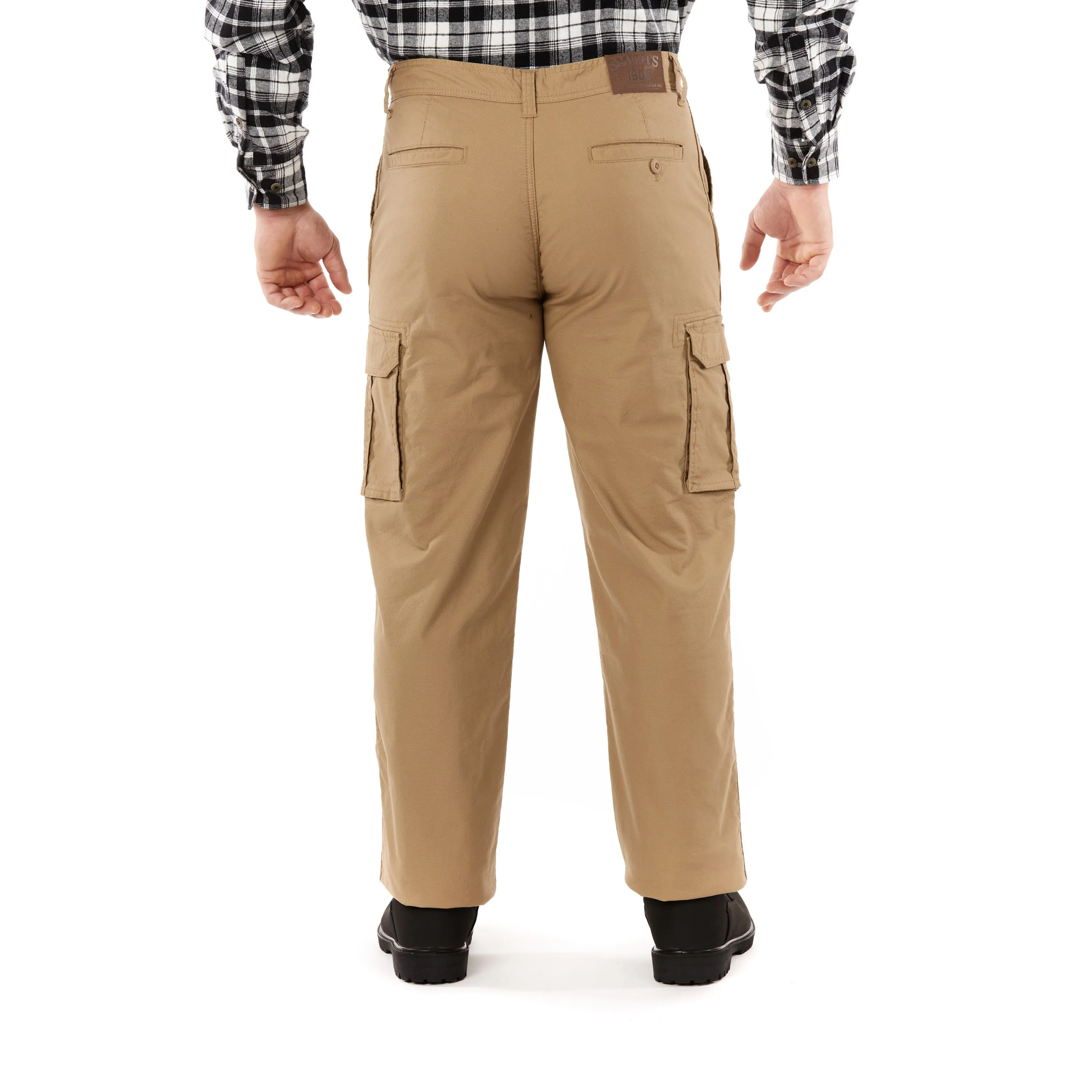 PRINTED FLEECE-LINED CANVAS CARGO PANT