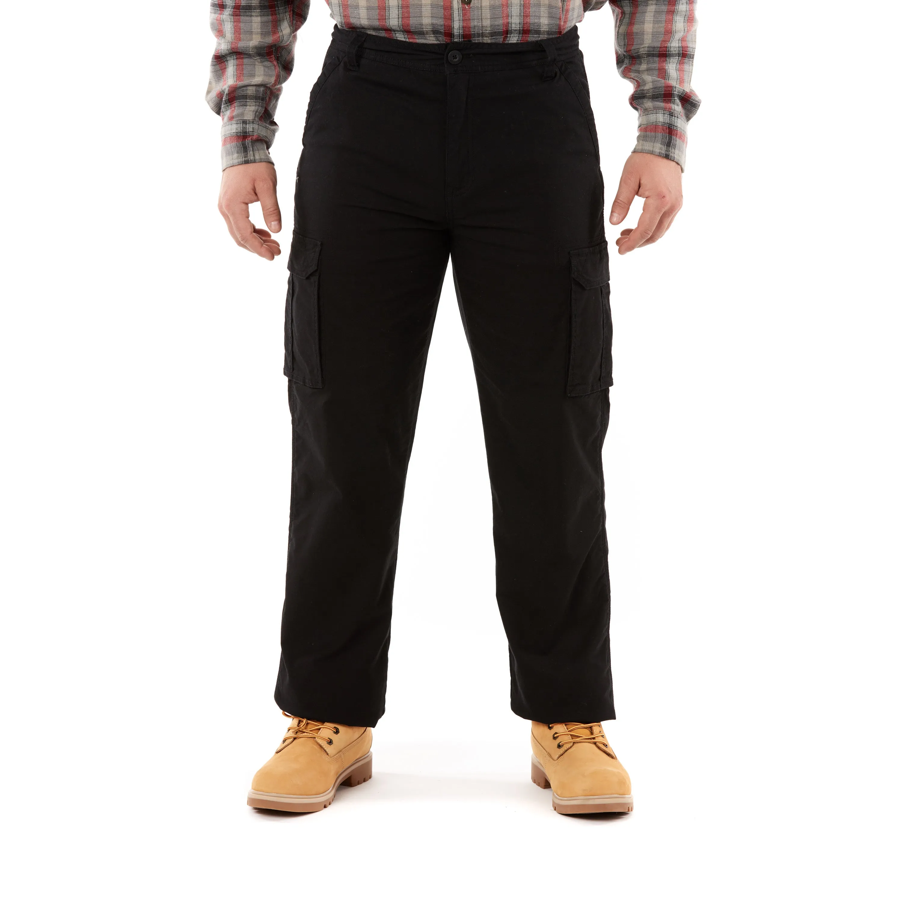 PRINTED FLEECE-LINED CANVAS CARGO PANT