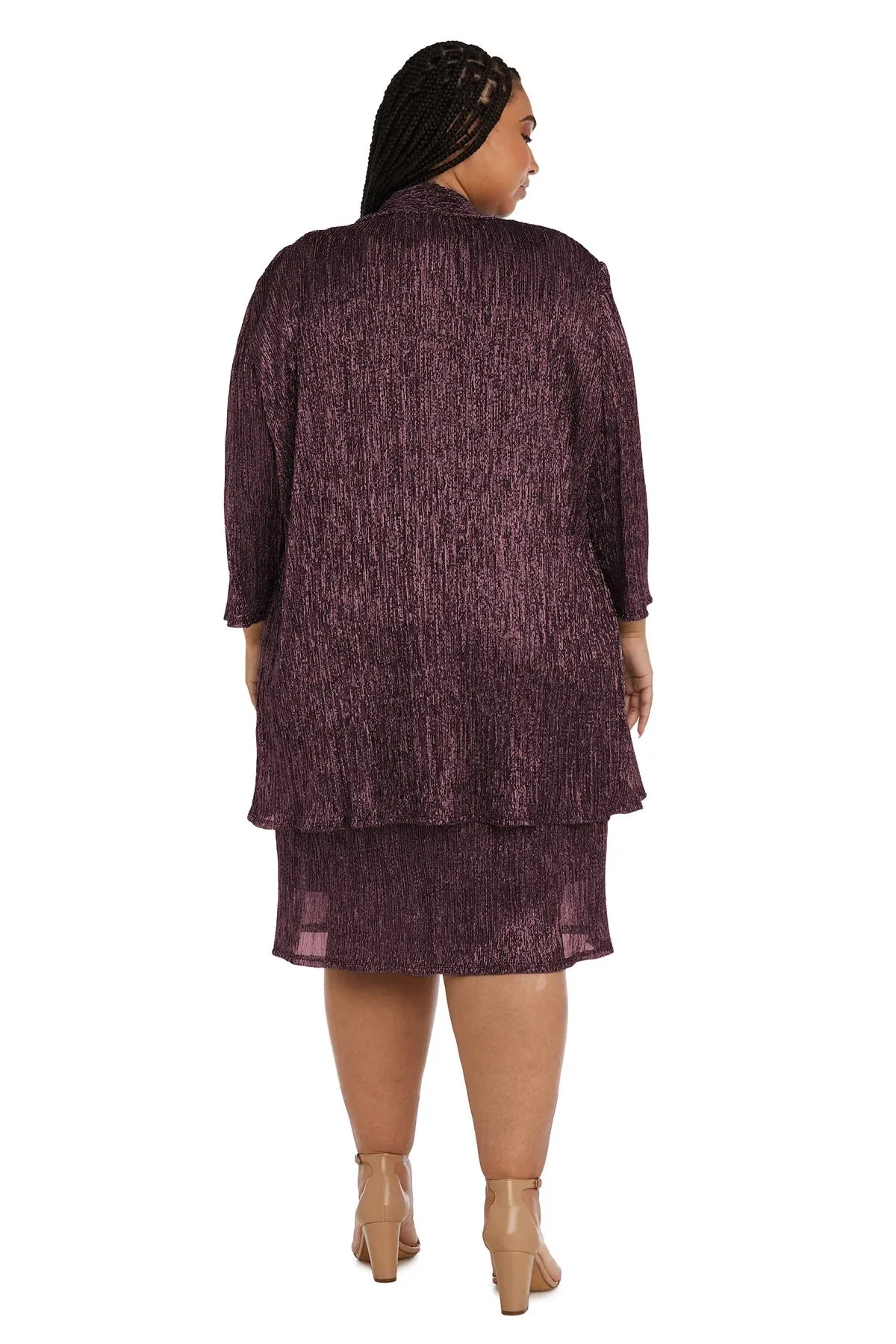 R&M Richards Women's Plus Size 2 Piece Shimmer Jacket Dress - Mother Of The Bride Dress