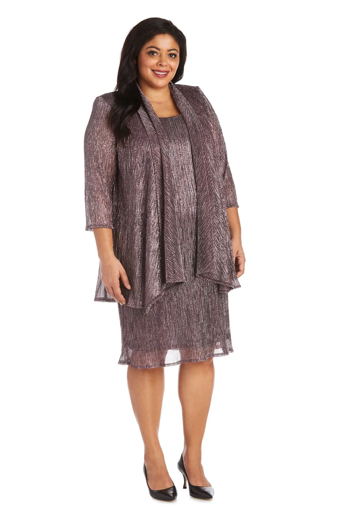 R&M Richards Women's Plus Size 2 Piece Shimmer Jacket Dress - Mother Of The Bride Dress