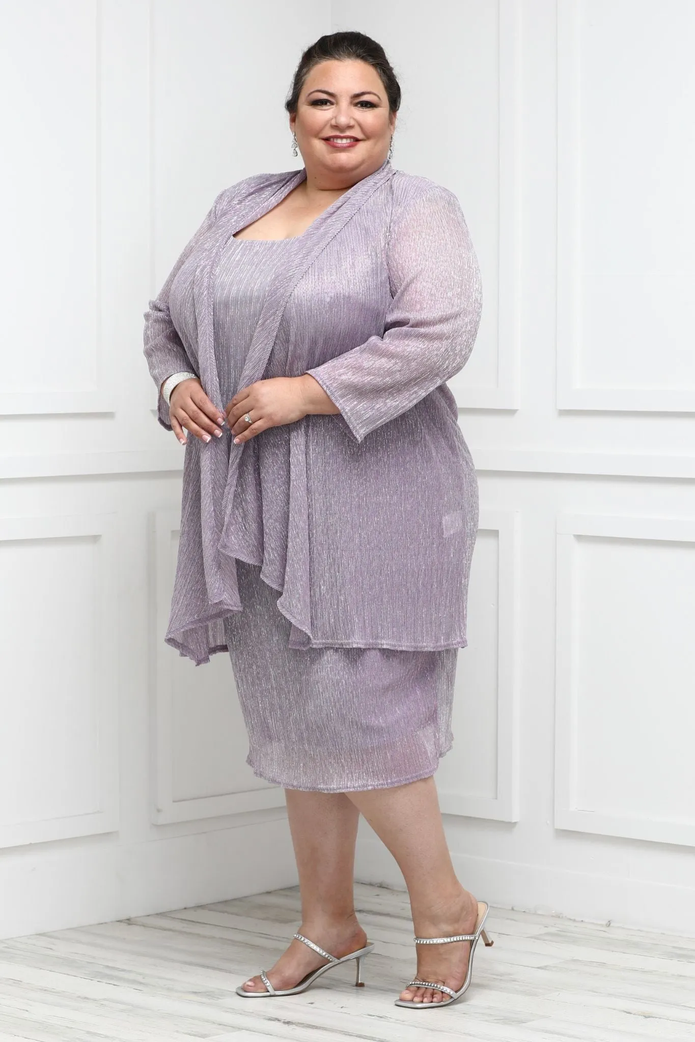 R&M Richards Women's Plus Size 2 Piece Shimmer Jacket Dress - Mother Of The Bride Dress