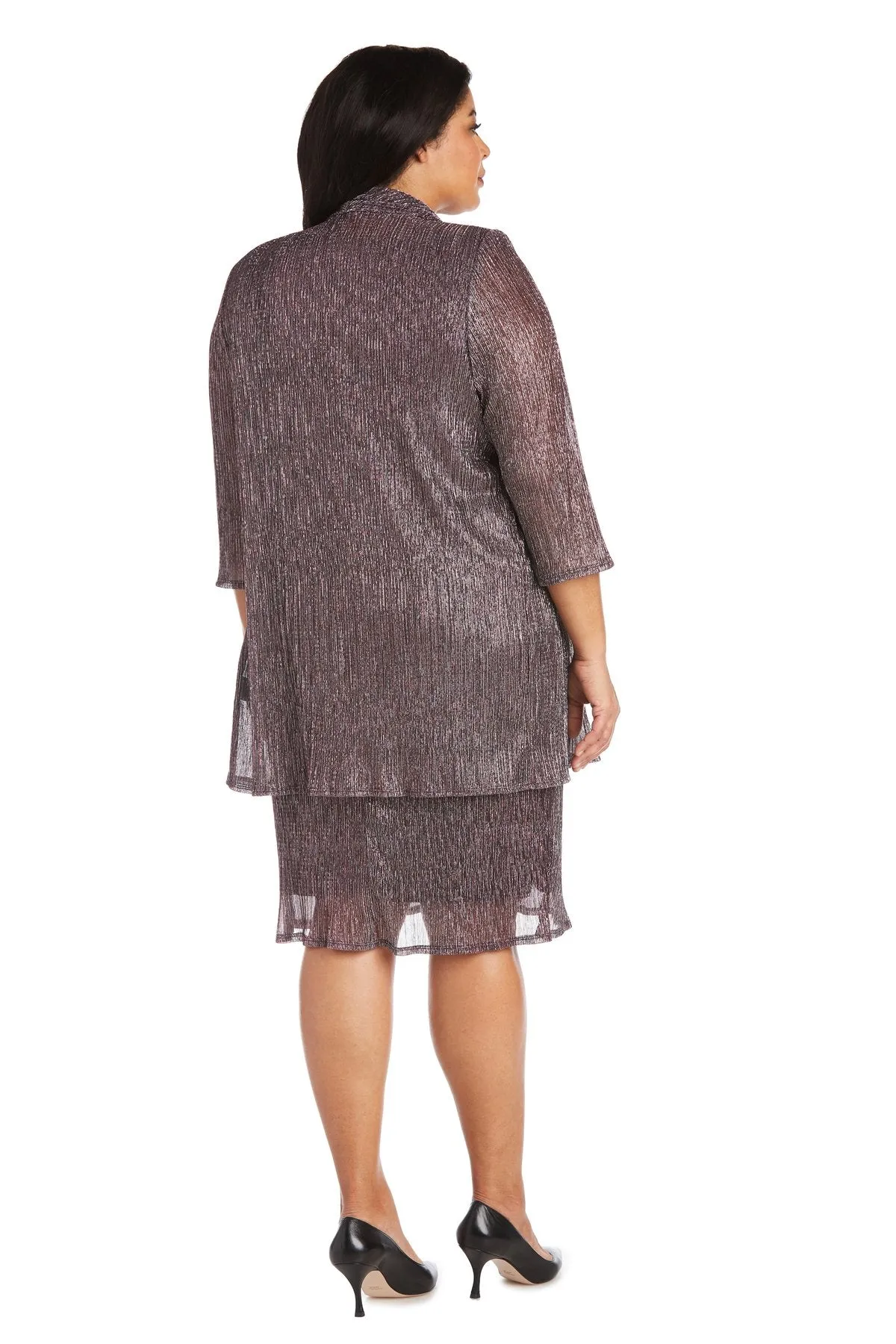 R&M Richards Women's Plus Size 2 Piece Shimmer Jacket Dress - Mother Of The Bride Dress