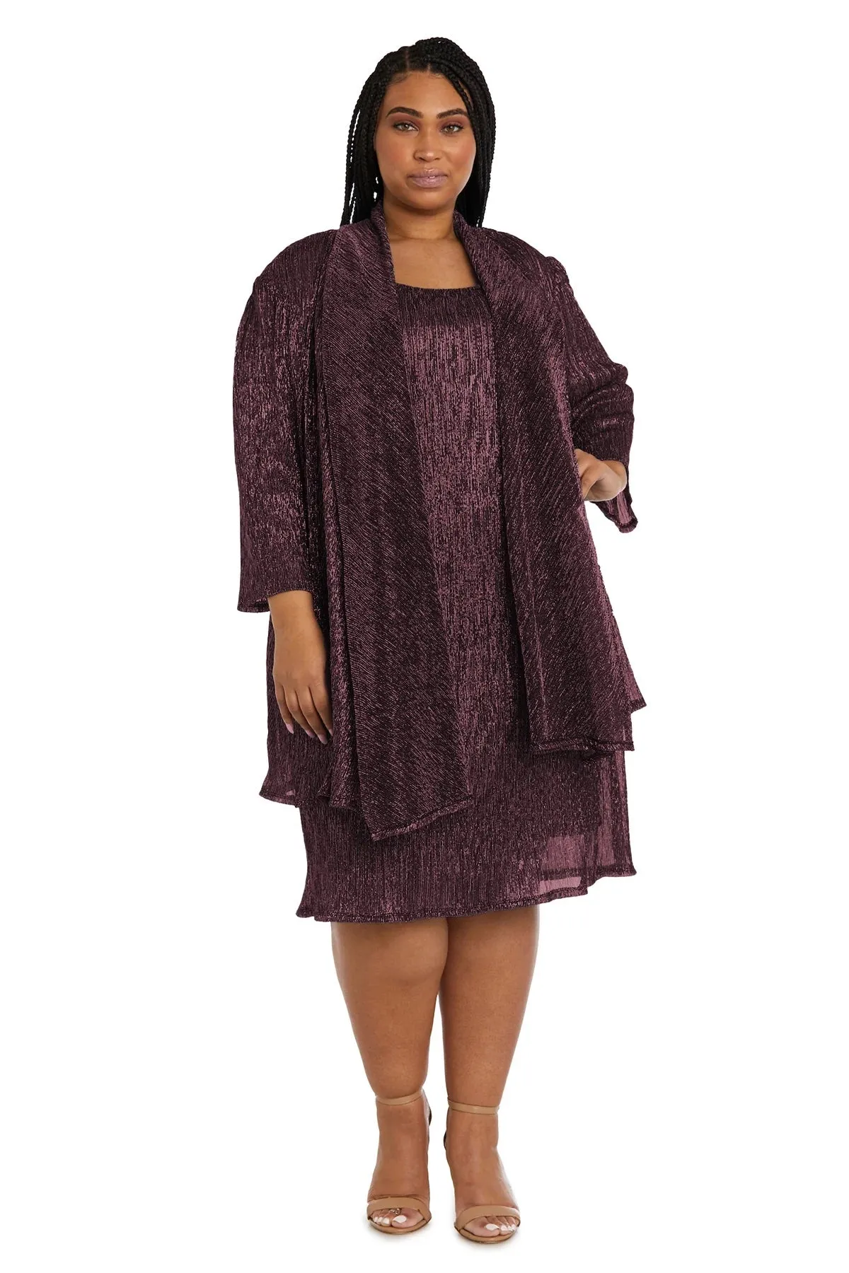 R&M Richards Women's Plus Size 2 Piece Shimmer Jacket Dress - Mother Of The Bride Dress