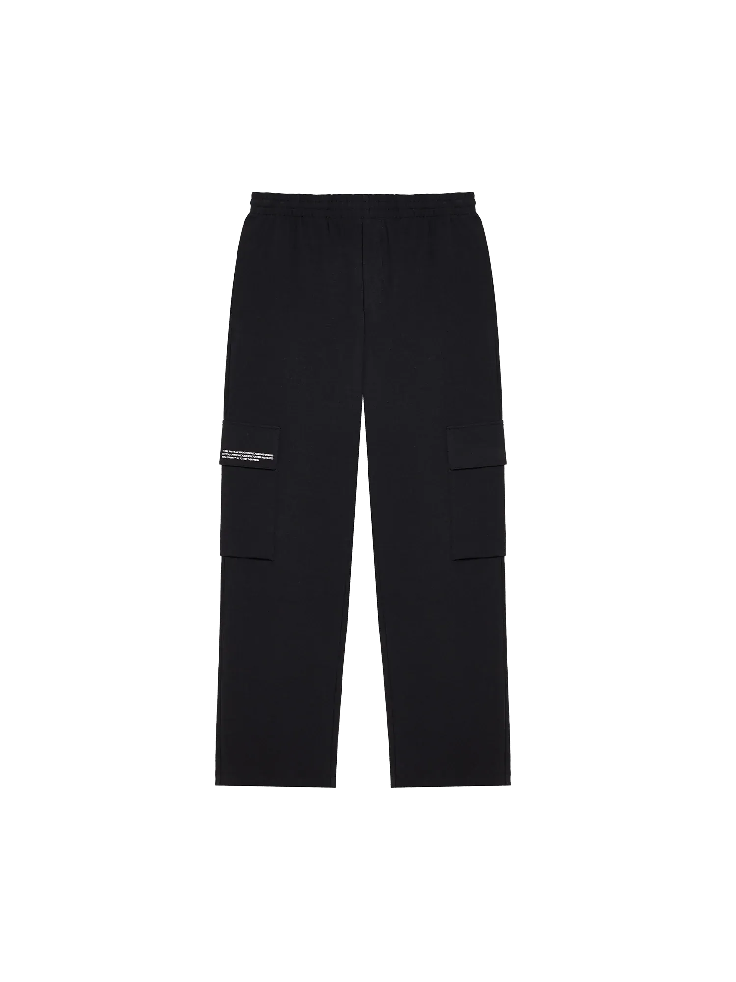 Recycled Cotton Jersey Cargo Pants—black