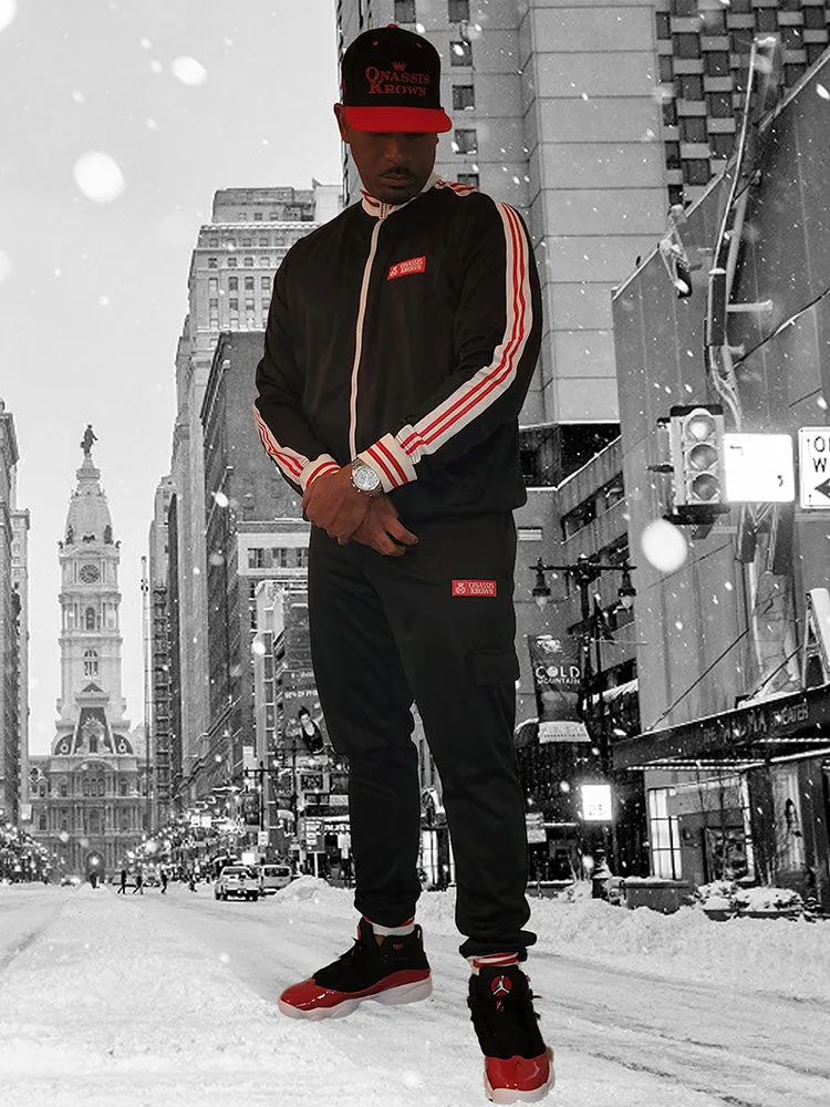 Red Label Designer Onassis Krown Tracksuit in Black