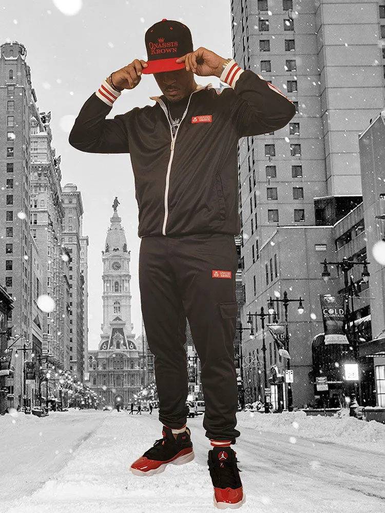 Red Label Designer Onassis Krown Tracksuit in Black