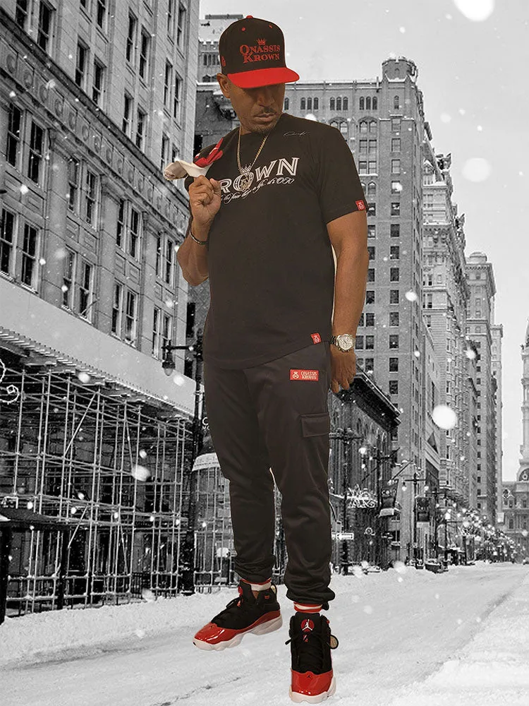 Red Label Designer Onassis Krown Tracksuit in Black