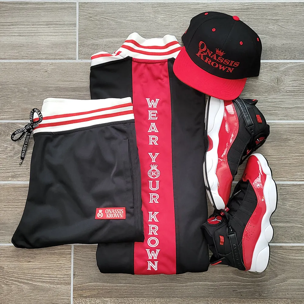 Red Label Designer Onassis Krown Tracksuit in Black
